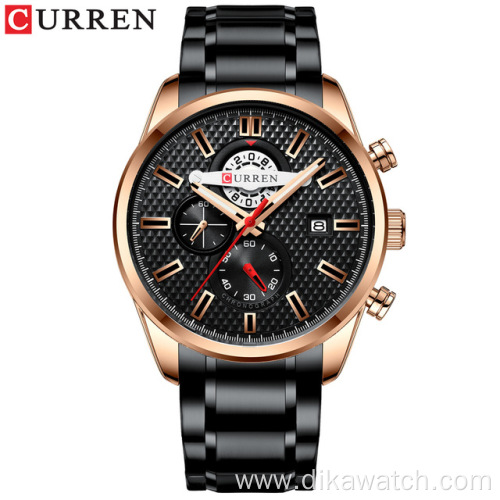 CURREN Watch 8352 For Men Fashion Quartz Sports Wristwatch Chronograph Clock Stainless Steel Male Watches Men Wrist Reloj Hombre